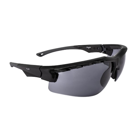 Thraxus Elite, Safety Glasses, Anti-Scratch, Smoke Lens, Gray Frame, Half-Frame, 1 PR